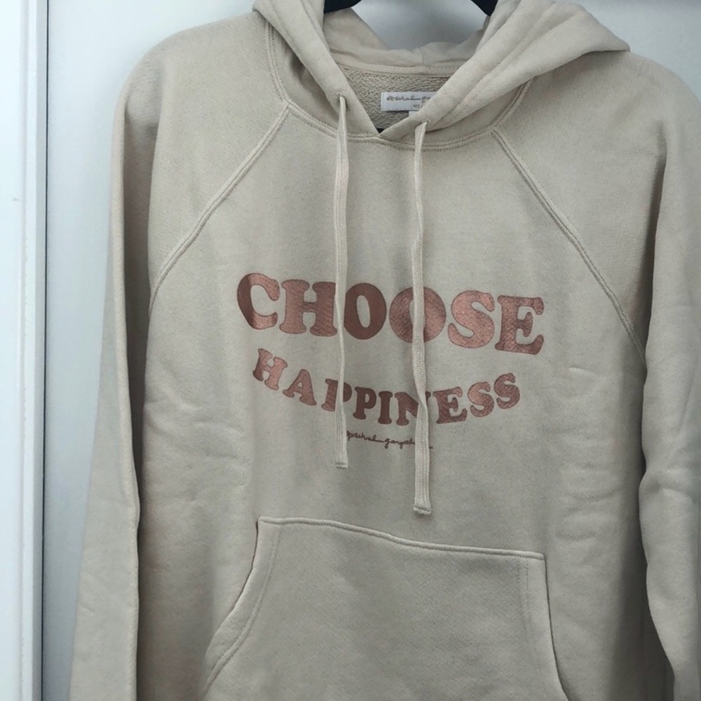 Spiritual gangster Beige 'Choose Happiness' Hoodie